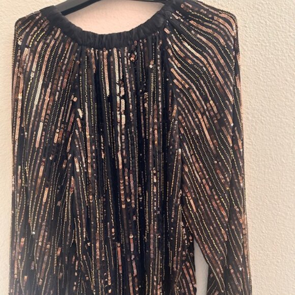 ZARA NEW Voluminous Sequin Blouse Top Size: M - Picture 1 of 3